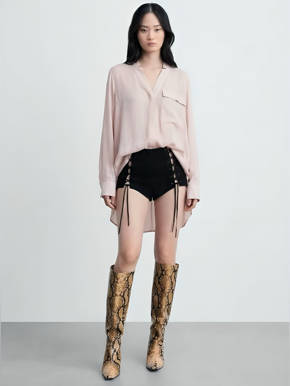 Light Pink Long Sleeve Blouse